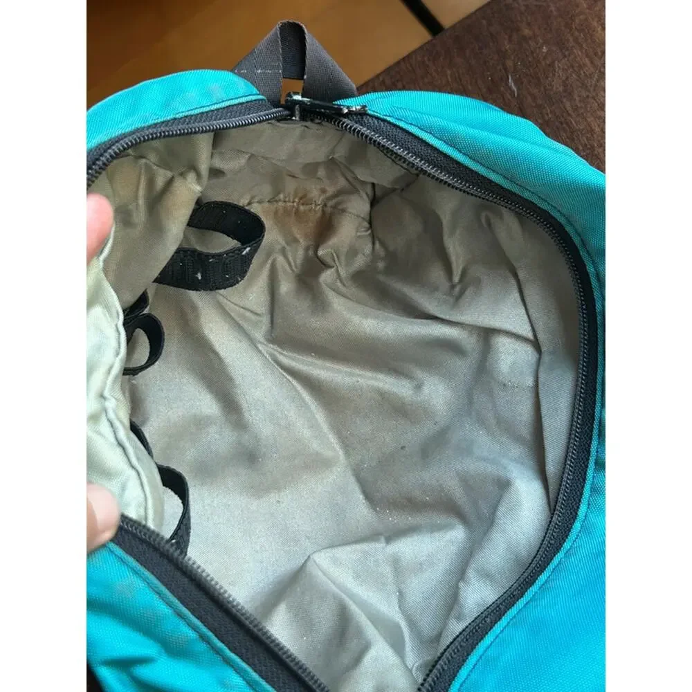 vintage REI toiletry bag two-tone teal and black nylon